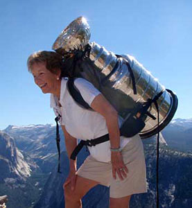Margaret Jacobs and the Stanley Cup enjoying a day of hiking at Yosemite National Park.
