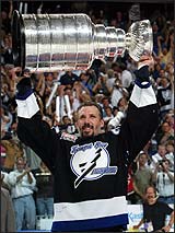 Andreychuk hoisting the Cup 
