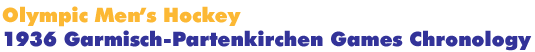 1936 Garmisch-Partenkirchen Men's Hockey Games Chronology