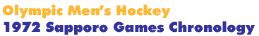 1972 Sapporo Men's Hockey Games Chronology