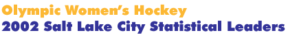 2002 Salt Lake City Women's Hockey Statistical Leaders