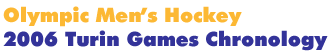 2006 Turin Men's Hockey Games Chronology