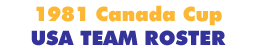 Canada Cup 1981 USA Team Roster