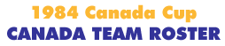 Canada Cup 1984 Canada Team Roster