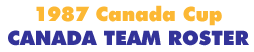 Canada Cup 1987 Canada Team Roster