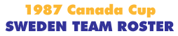 Canada Cup 1987 Sweden Team Roster