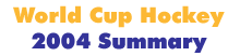 World Cup Hockey 2004 Summary